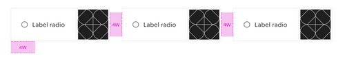 Indication sur l'espacement à respecter entre des boutons radio riches en desktop<br>